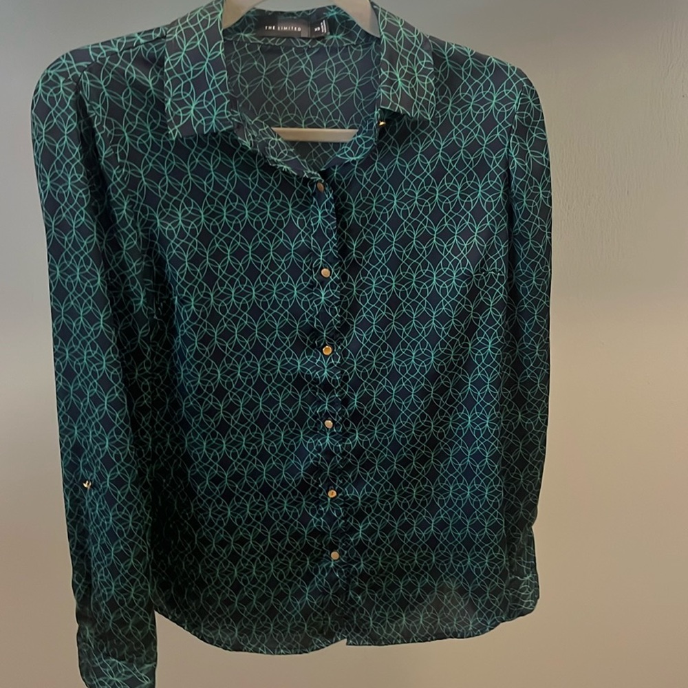 Silk like long sleeve blouse
